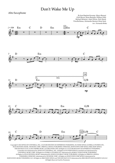 Don't Wake Me Up (arr. Fernando Britto)