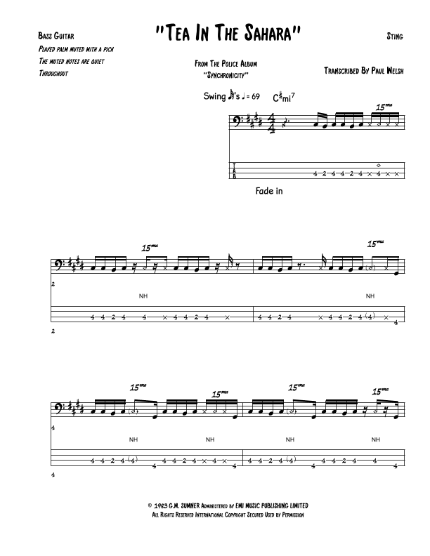 Tea In The Sahara (arr. Accubass)