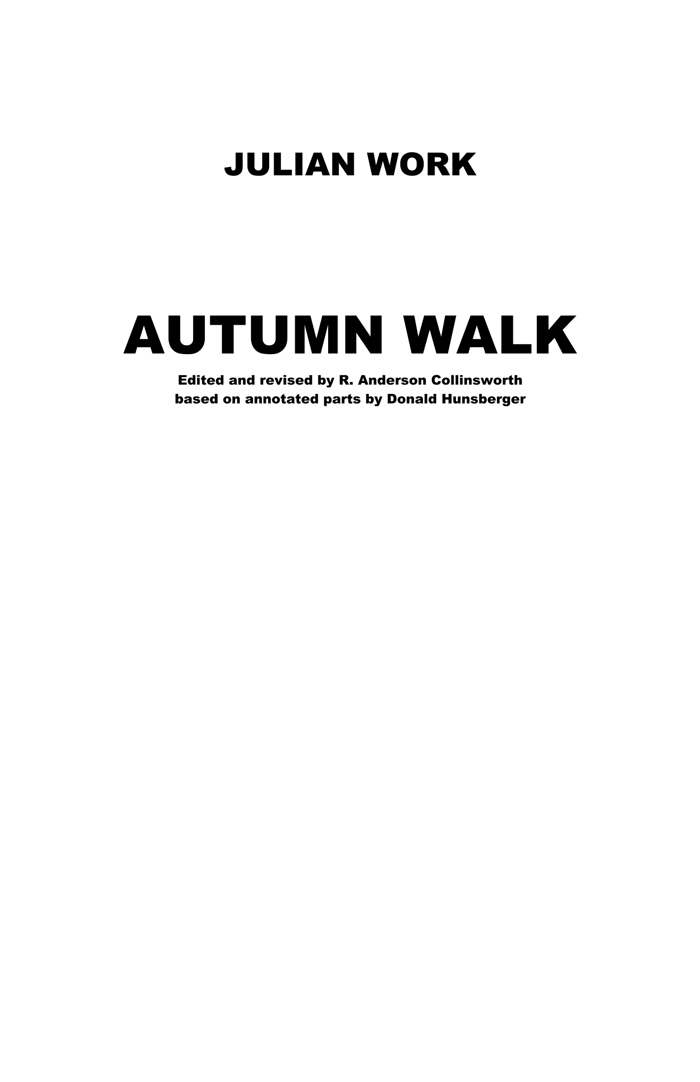 Autumn Walk (arr. R. Anderson Collinsworth)