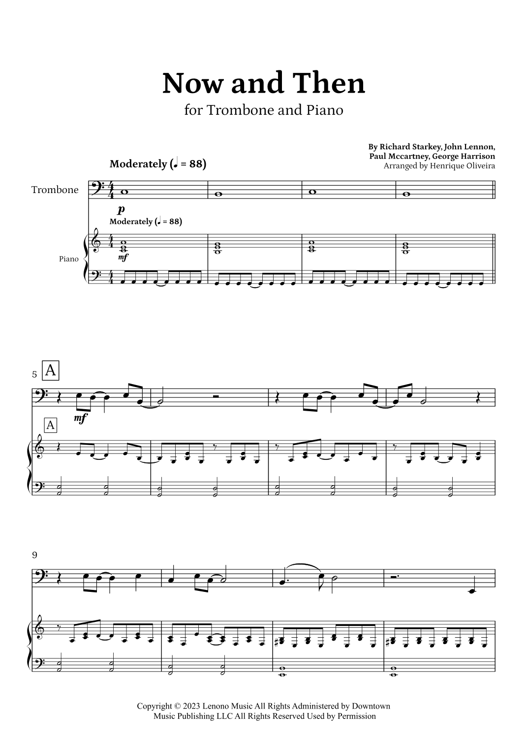 Now And Then (arr. Henrique Oliveira)