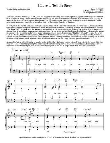 I Love to Tell the Story (arr. Lyndell Leatherman)
