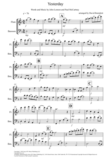 Yesterday (arr. David Burndrett)