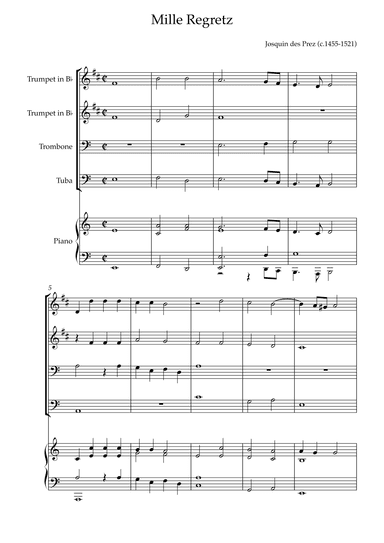 Mille Regretz (arr. Karen Gueiros)