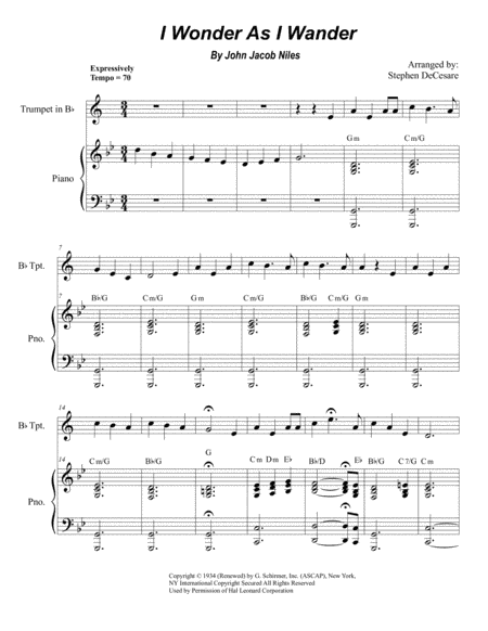 I Wonder As I Wander (arr. Stephen DeCesare)