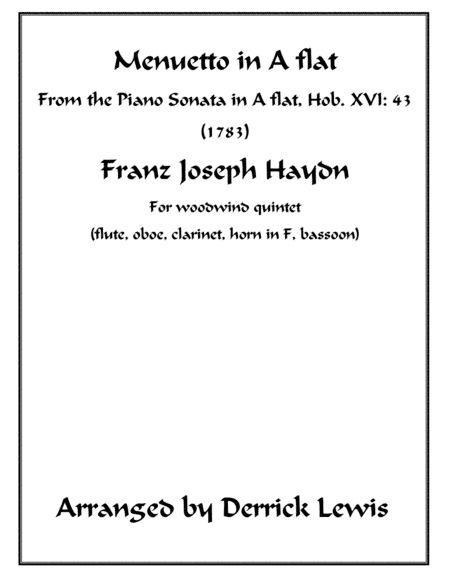 HAYDN- Menuetto from Piano Sonata Hob. 16: 43 (arr. Derrick Lewis)