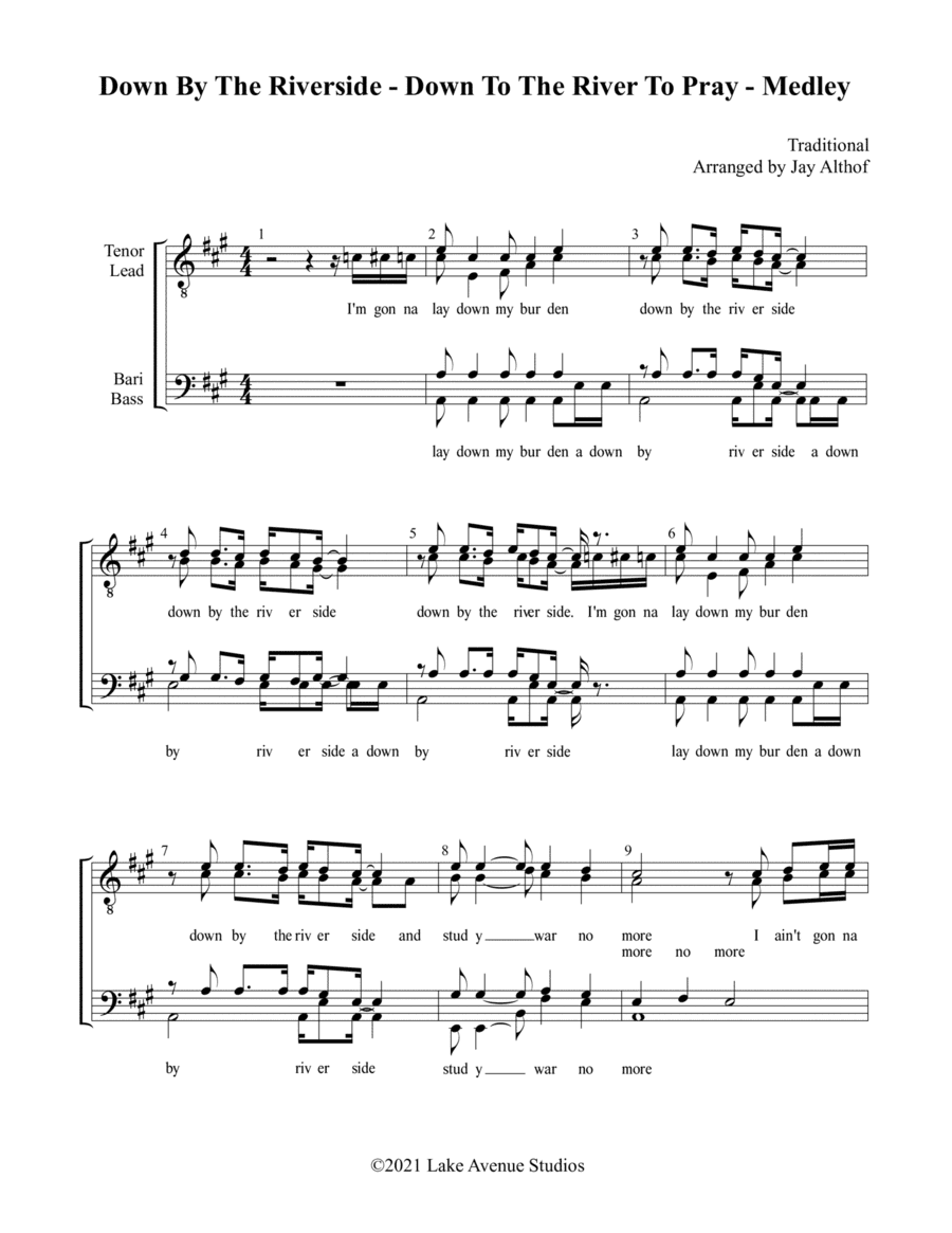 Down By The Riverside - Down To The River To Pray - Medley (arr. Jay Althof)