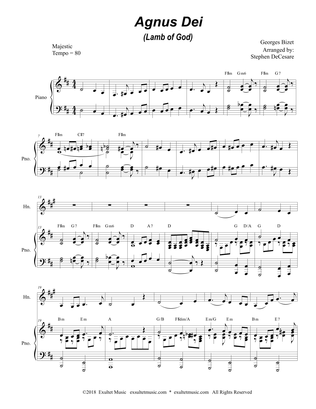 Agnus Dei (Duet for Bb-Trumpet and French Horn) (arr. Stephen DeCesare)