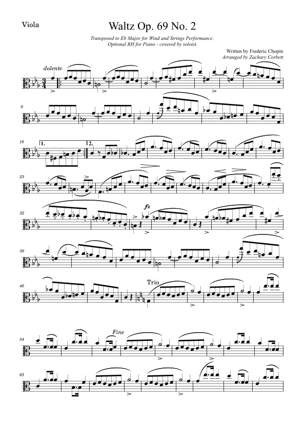 Waltz Op. 69 No. 2 (arr. Zachary Corbett)