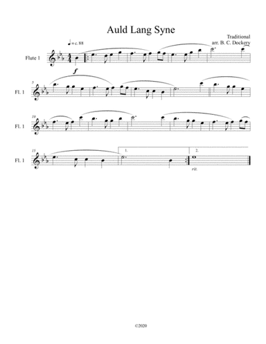Auld Lang Syne (flute solo) (arr. B. C. Dockery)