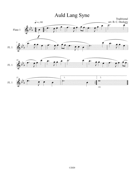 Auld Lang Syne (flute solo) (arr. B. C. Dockery)