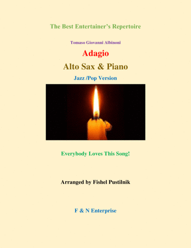 "Adagio" by Albinoni-Piano Background for Alto Sax and Piano (arr. Fishel Pustilnik)