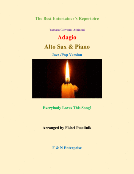 "Adagio" by Albinoni-Piano Background for Alto Sax and Piano (arr. Fishel Pustilnik)