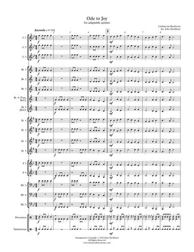 Ode to Joy - for adaptable quintet (arr. John McAllister)
