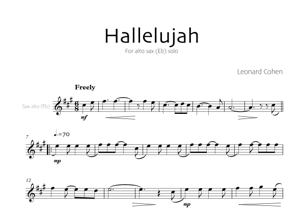 Hallelujah (arr. Robin Hood Editions)
