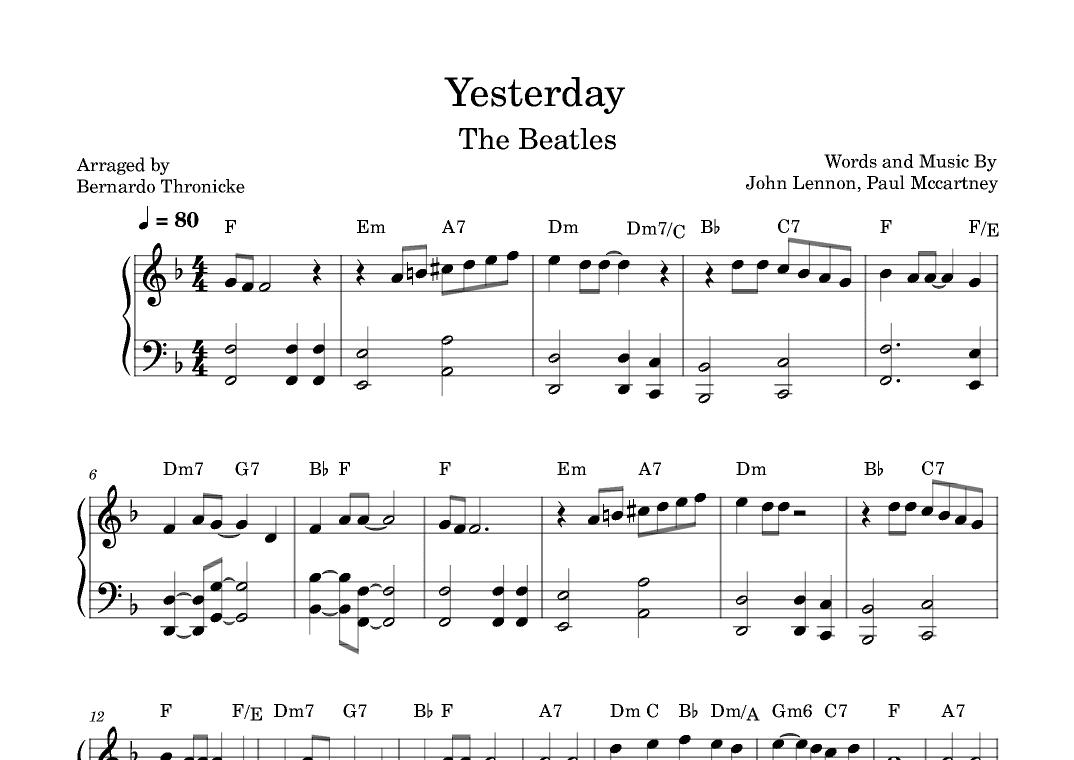 Yesterday (arr. BTmusic)