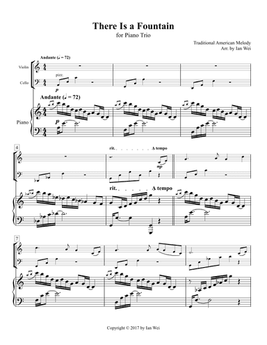 There Is a Fountain for Piano Trio (arr. Ian Wei)