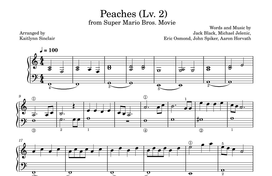 Peaches (arr. Kaitlynn Sinclair)