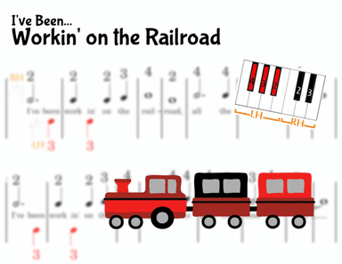 I've Been Working on the Railroad - Pre-staff Finger Numbers on Black Keys (arr. Elizabeth Essex)