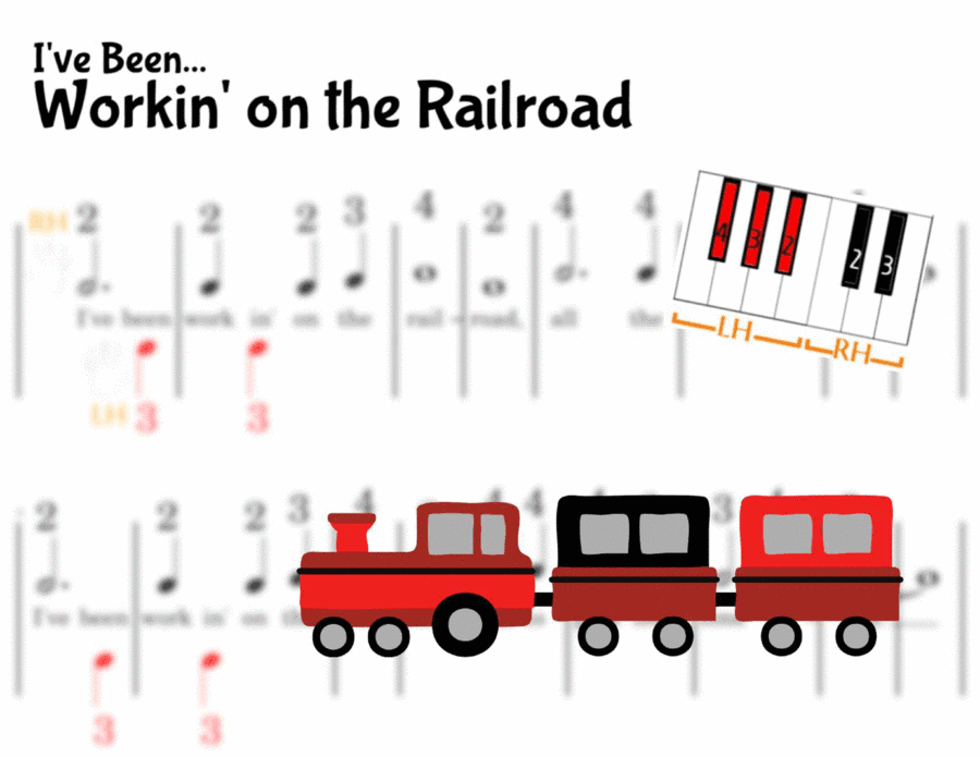 I've Been Working on the Railroad - Pre-staff Finger Numbers on Black Keys (arr. Elizabeth Essex)