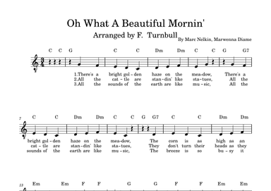 Oh What A Beautiful Morning (arr. F. Turnbull)