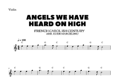 Angels We Have Heard On High to Violin Beginners (arr. Eder Marcelino)