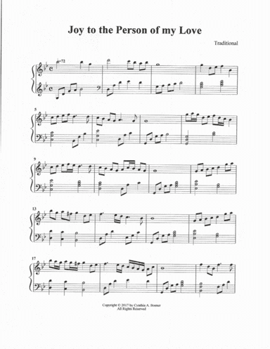 Joy to the Person of My Love (arr. Cynthia A. Boener)
