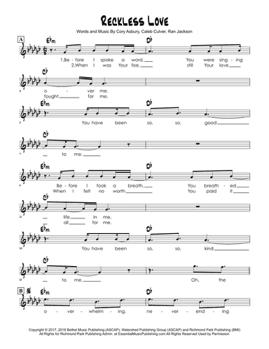 Reckless Love (arr. Brian Kim)