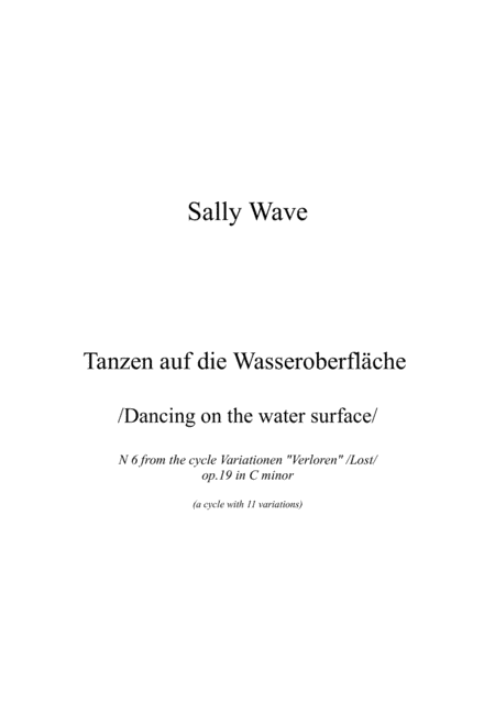 Tanzen auf die Wasseroberfläche /Dancing on the water surface/