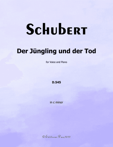 Der Jungling und der Tod, by Schubert, in c minor (arr. Editions Dao)