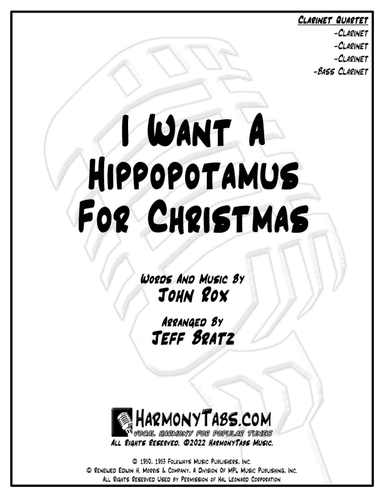 I Want A Hippopotamus For Christmas (hippo The Hero) (arr. Jeff Bratz)