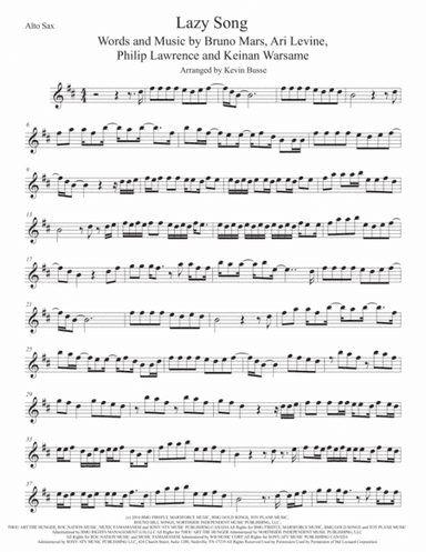 The Lazy Song (arr. Kevin Busse)