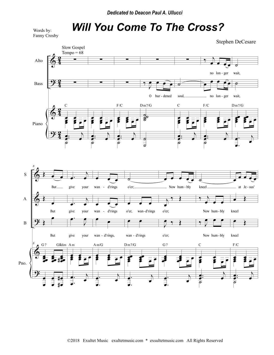 Will You Come To The Cross? (SAB)