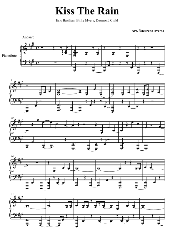 Kiss The Rain (arr. Nazareno Aversa)