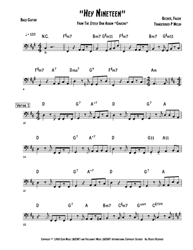 Hey Nineteen (arr. Accubass)