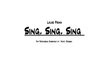 Sing, Sing, Sing (arr. Yentl Doggen)