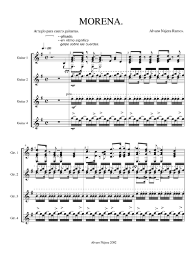MORENA -flamenco rumba for guitar quartet-