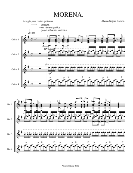 MORENA -flamenco rumba for guitar quartet-