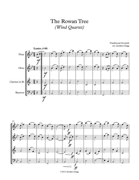The Rowan Tree (Wind Quartet) (arr. Jordan Grigg)
