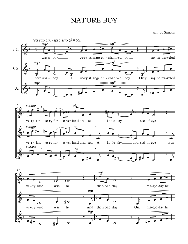 Nature Boy (arr. Joy Simons)