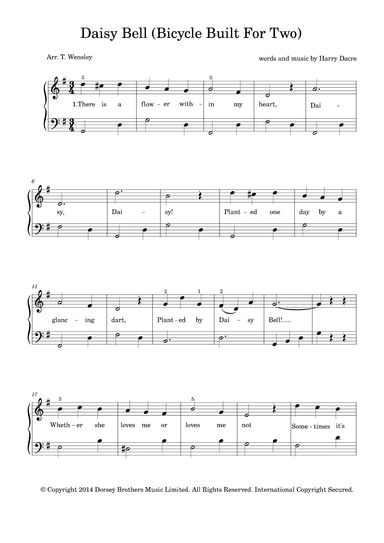 Daisy Bell (arr. T Wensley)