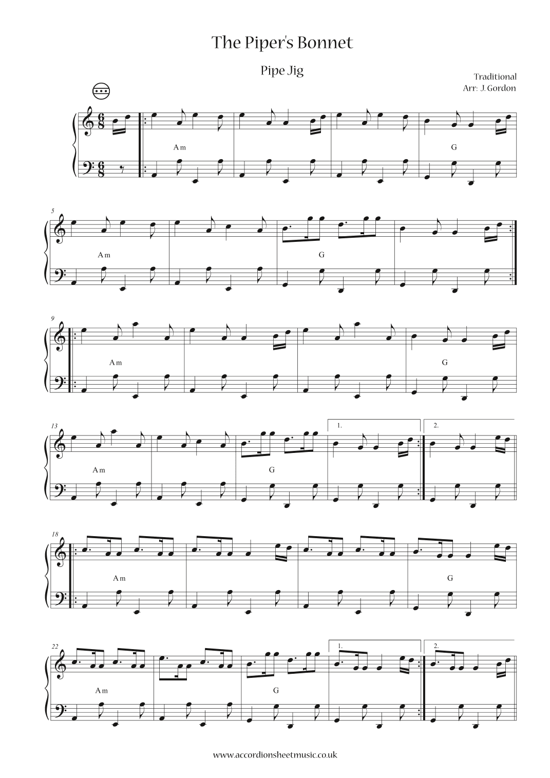 The Piper's Bonnet (arr. Julia Gordon)