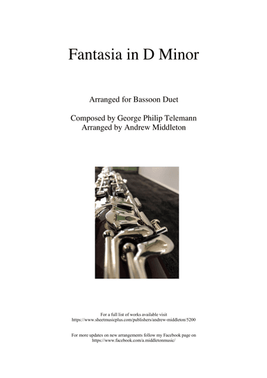 Fantasia in D Minor arranged for Bassoon Duet (arr. Andrew Middleton)