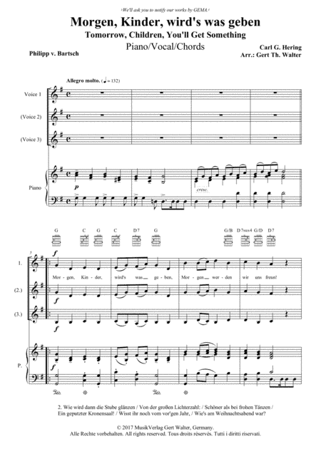 Tomorrow, Children, You'll Get Something (arr. Gert Th. Walter)