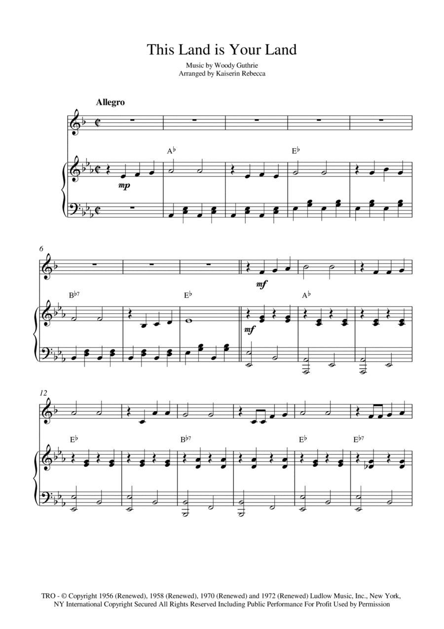 This Land Is Your Land (arr. Kaiserin Rebecca)