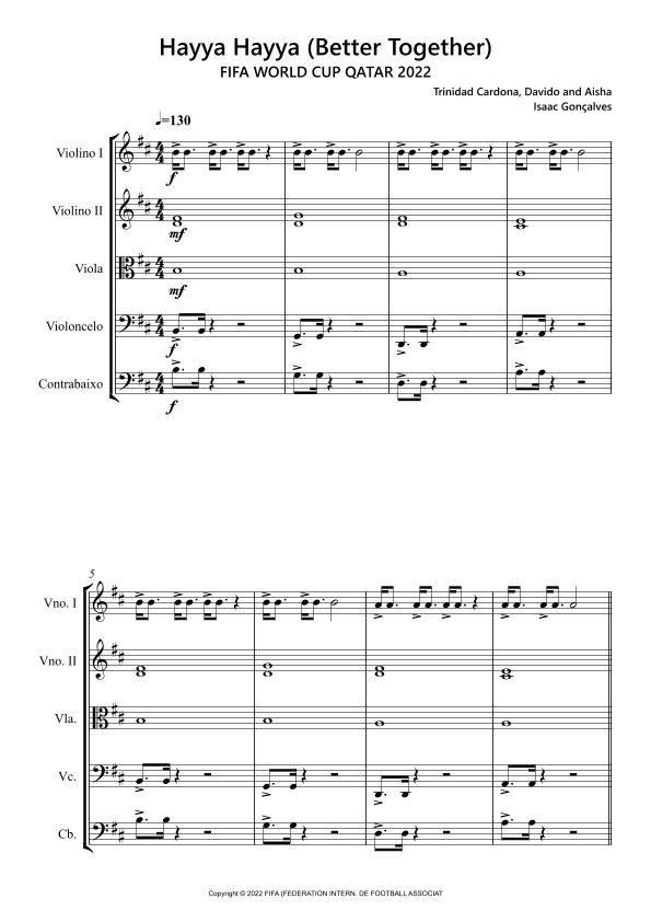 The Official Fifa World Cup Qatar 2022 Theme (arr. Isaac Gonçalves)