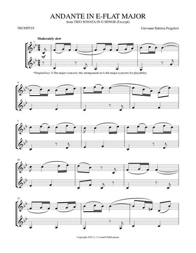 Andante in E-flat Major (from Trio Sonata in G Minor) (arr. Mark Phillips)