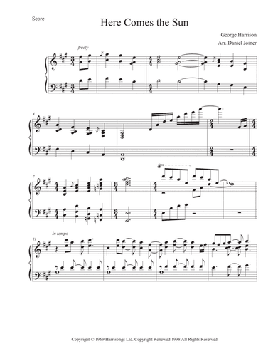 Here Comes The Sun (arr. Daniel Joiner)