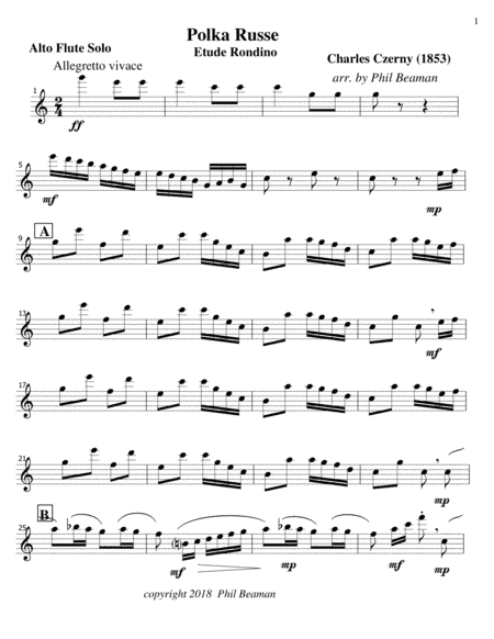 Polka Russe-Czerny-Alto Flute Solo (arr. Phil Beaman)