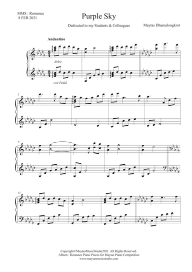 Purple Sky - Piano Solo by Maytas Dhamalongkrot
