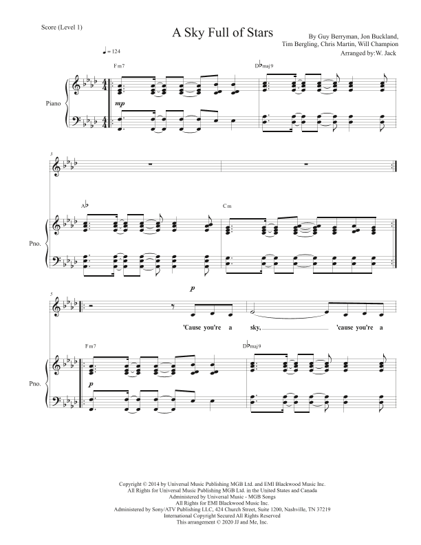 A Sky Full Of Stars (arr. W. Jack)